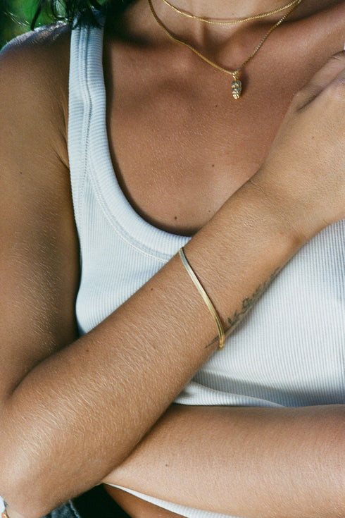 SNAKE CHAIN ARMBAND ZILVER